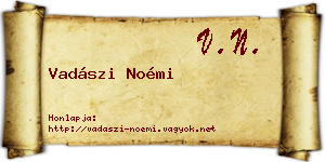 Vadászi Noémi névjegykártya
